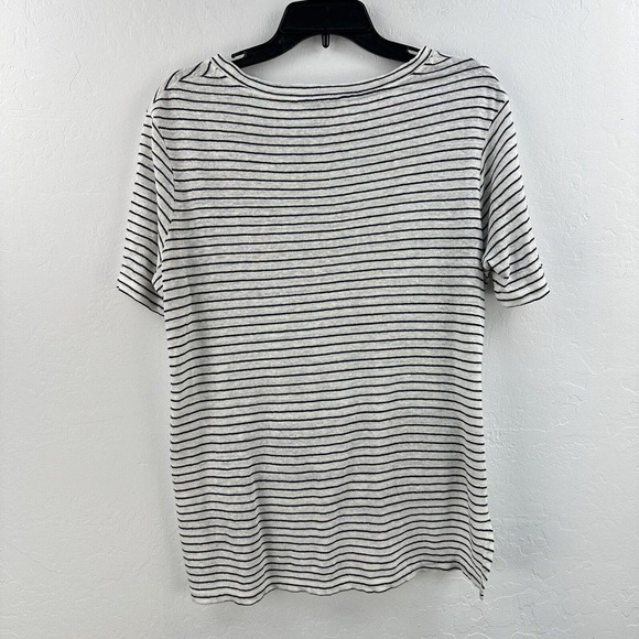 ALLSAINTS All Saints LINEN Cotton TOP T SHIRT Womens Striped Twist Hem S Relaxed - Picture 7 of 7